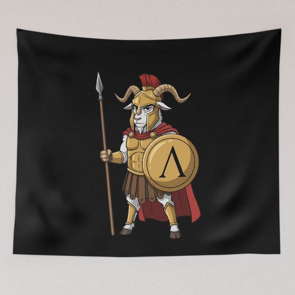 Item preview, Spartan Goat Warrior Ancient Greek Hoplite Mascot designed and sold by k3rstman1.