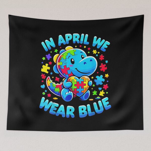 Item preview, Autism Awareness Dino in April We Wear Blue T-Rex designed and sold by Goleon12.