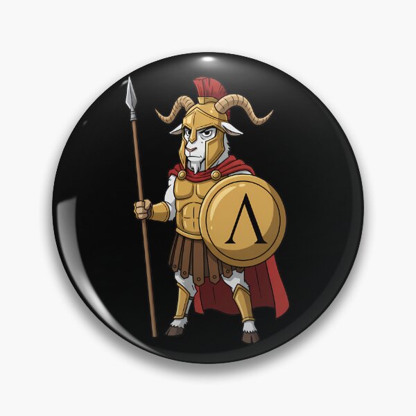 Item preview, Spartan Warrior Goat Ancient Greek Hoplite Mascot designed and sold by k3rstman1.