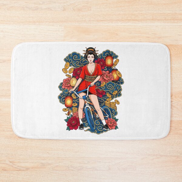 Item preview, Sexy Japanese Geisha Riding Vintage BMX Bike With Traditional Clouds designed and sold by Tong4130.