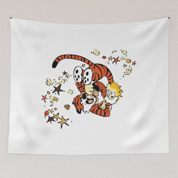 Item preview, Calvin and Hobbs fighting illustration art  designed and sold by DouglAara.