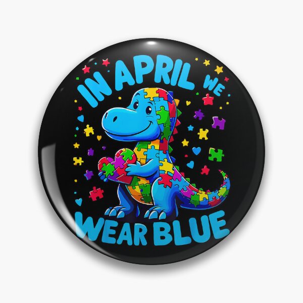 Item preview, Autism Awareness in April We Wear Blue T-Rex Dino designed and sold by Goleon12.