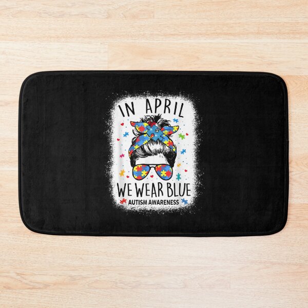 Item preview, Women Messy Bun In April We Wear Blue For Autism Awareness designed and sold by Goleon12.
