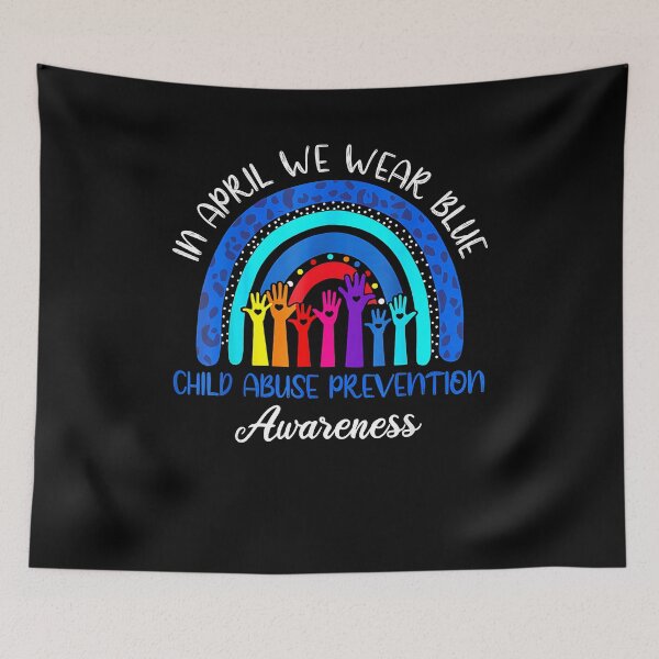 Item preview, In April We Wear Blue Child Abuse Awareness Rainbow designed and sold by Goleon12.