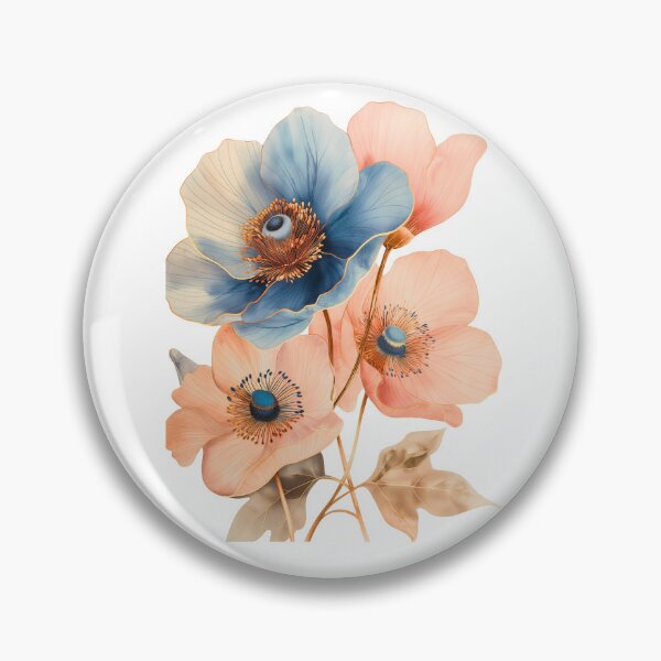 Item preview, ✨Soft Blue Peach Floral Illustration ✨ designed and sold by CheersTOGETHER.