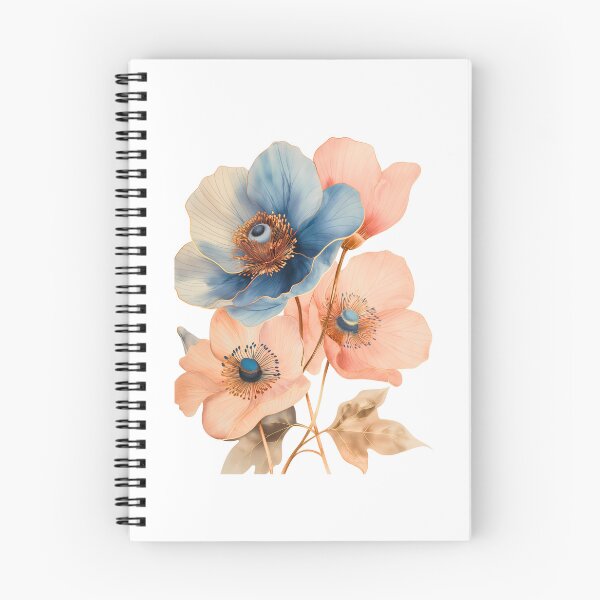 Item preview, ✨Soft Blue Peach Floral Illustration ✨ designed and sold by CheersTOGETHER.