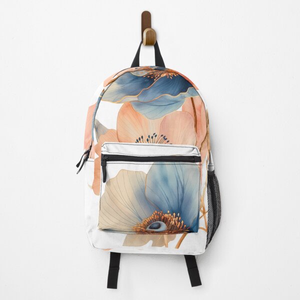 Item preview, ✨Soft Blue Peach Floral Illustration ✨ designed and sold by CheersTOGETHER.
