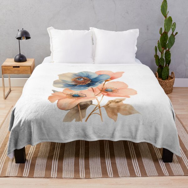 Item preview, ✨Soft Blue Peach Floral Illustration ✨ designed and sold by CheersTOGETHER.