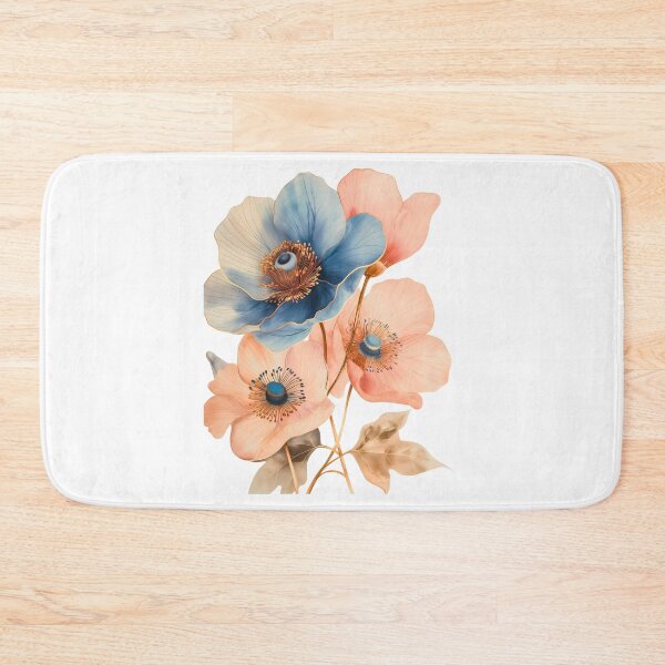 Item preview, ✨Soft Blue Peach Floral Illustration ✨ designed and sold by CheersTOGETHER.