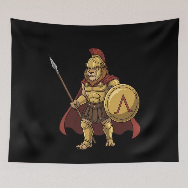 Item preview, Spartan Lion Warrior Ancient Greek Soldier Mascot designed and sold by k3rstman1.
