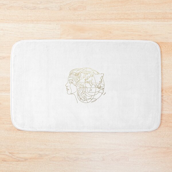 Item preview, Mother Earth Gold Line Art World Map Woman Profile designed and sold by AOG-DESIGNS.