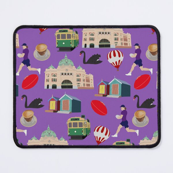 Item preview, Purple Melbourne Flinders St Station Tram Coffee Football Brighton Beach boxes designed and sold by Lozzie Eliza Designs.