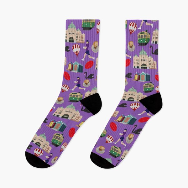 Item preview, Purple Melbourne Flinders St Station Tram Coffee Football Brighton Beach boxes designed and sold by Lozzie Eliza Designs.