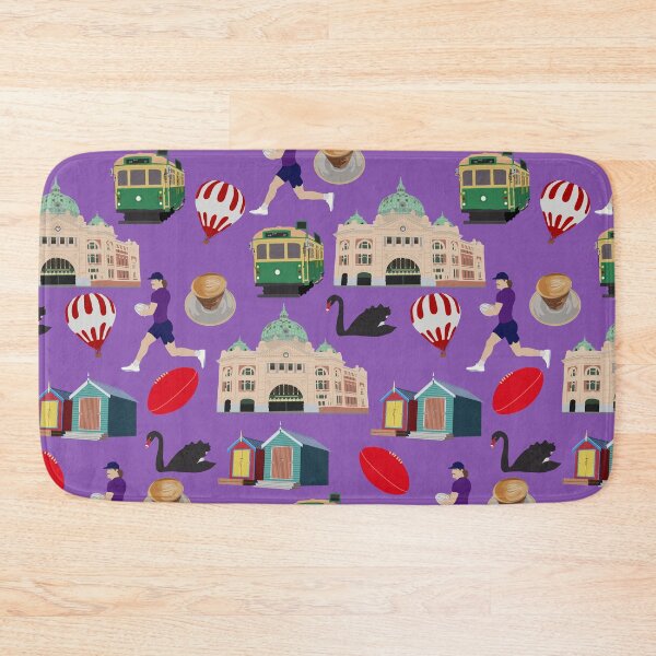 Item preview, Purple Melbourne Flinders St Station Tram Coffee Football Brighton Beach boxes designed and sold by Lozzie Eliza Designs.