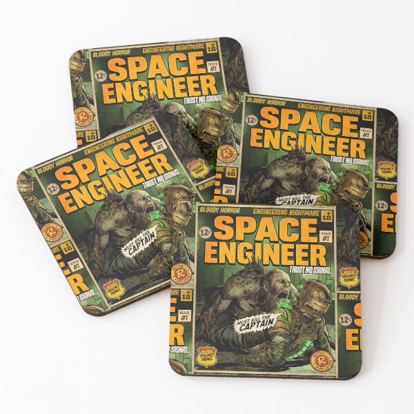 Item preview, Space Engineer Horror Gaming Retro Comic Cover Art designed and sold by Back2Collage.