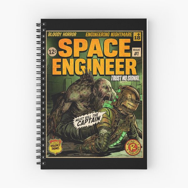 Item preview, Space Engineer Horror Gaming Retro Comic Cover Art designed and sold by Back2Collage.
