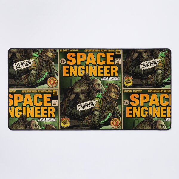 Item preview, Space Engineer Horror Gaming Retro Comic Cover Art designed and sold by Back2Collage.