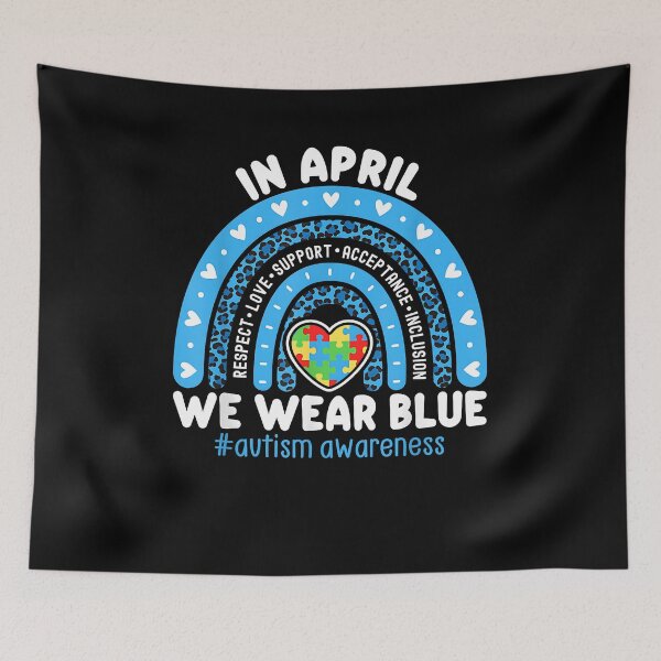 Item preview, Autism Awareness Rainbow In April We Wear Blue Ribbon Autism designed and sold by Goleon12.
