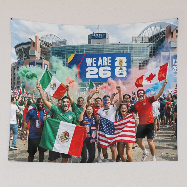 Item preview, Passionate soccer fans from the USA, Mexico, and Canada World Cup 2026 designed and sold by BrickByDream.