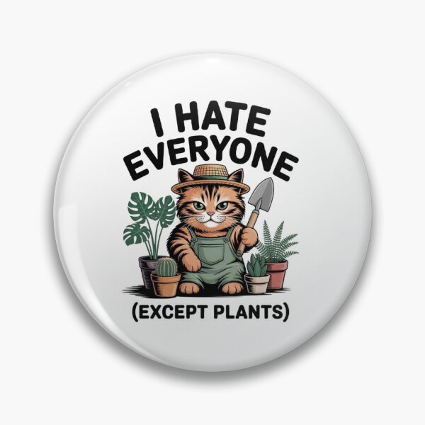 Item preview, Grumpy Orange Cat Plant Lover - I Hate Everyone Meme Sticker designed and sold by Mr-wow.