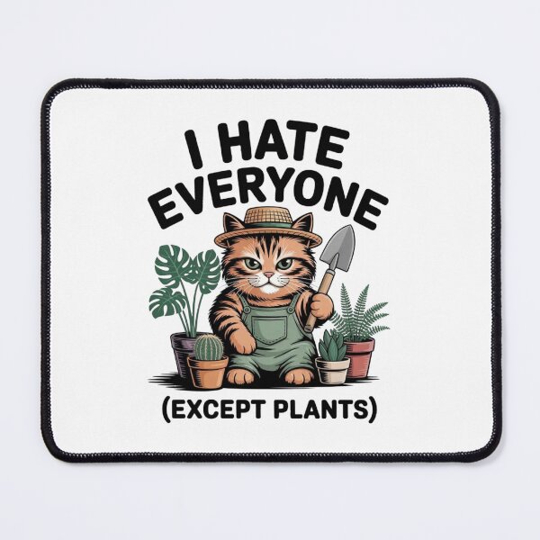 Item preview, Grumpy Orange Cat Plant Lover - I Hate Everyone Meme Sticker designed and sold by Mr-wow.