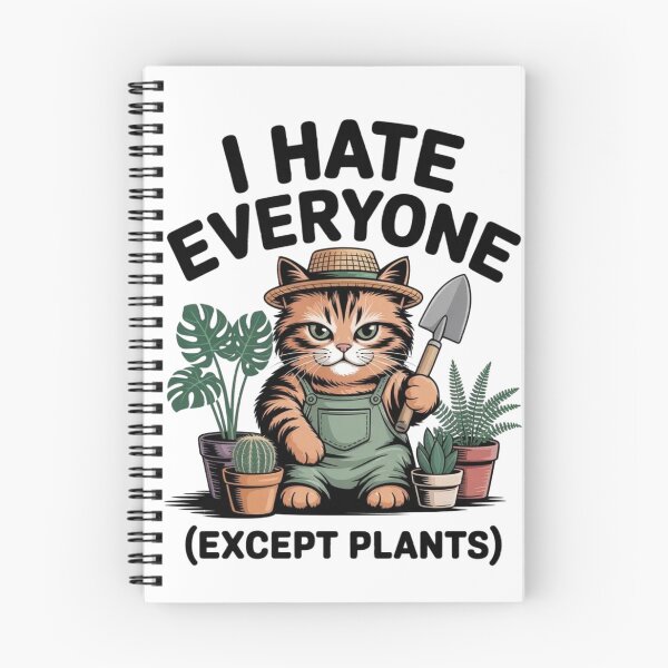 Item preview, Grumpy Orange Cat Plant Lover - I Hate Everyone Meme Sticker designed and sold by Mr-wow.