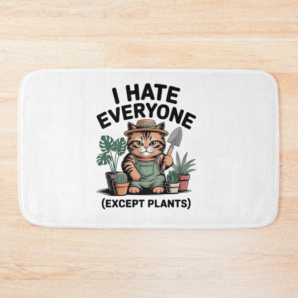 Item preview, Grumpy Orange Cat Plant Lover - I Hate Everyone Meme Sticker designed and sold by Mr-wow.