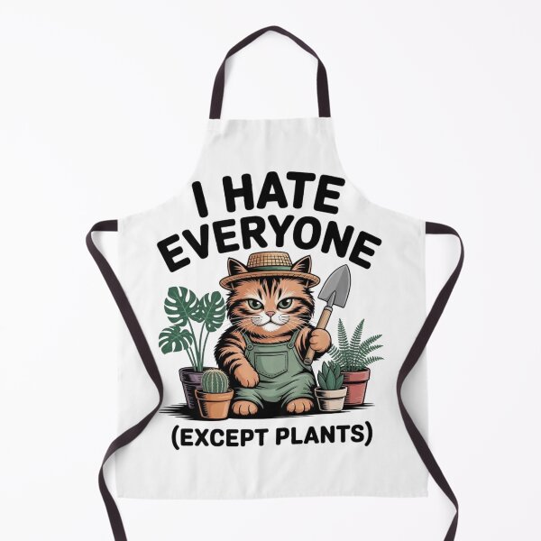 Item preview, Grumpy Orange Cat Plant Lover - I Hate Everyone Meme Sticker designed and sold by Mr-wow.