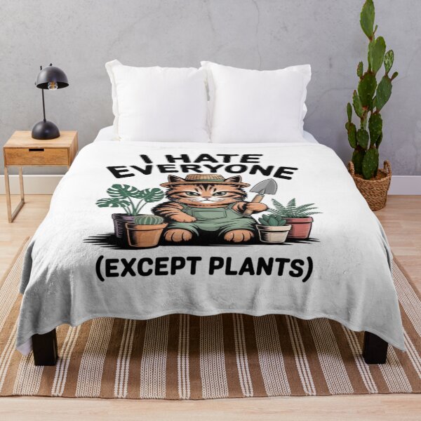 Item preview, Grumpy Orange Cat Plant Lover - I Hate Everyone Meme Sticker designed and sold by Mr-wow.