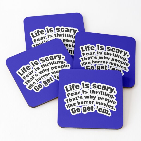 Item preview, Life is scary fear is thrilling, blue background designed and sold by mntimg.