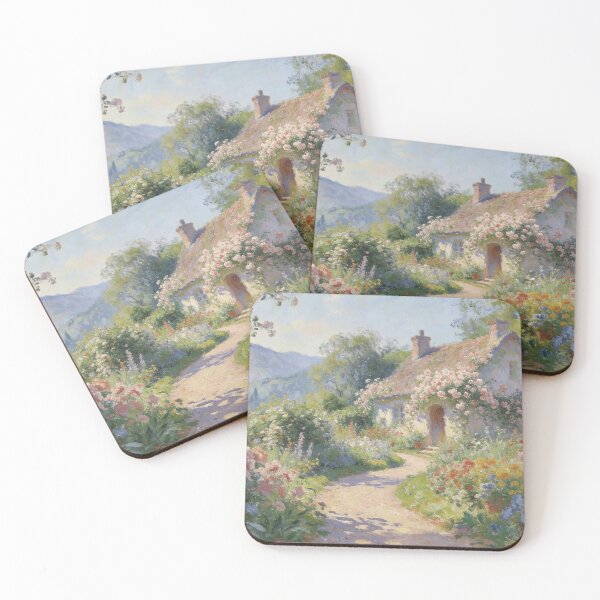 Item preview, Charming Cottage in Bloom, Soft Impressionist Nature Scene Decor designed and sold by BlareBlare.