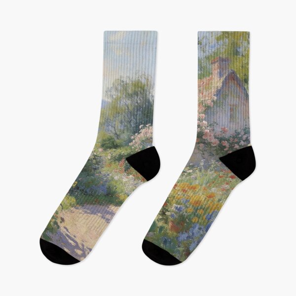 Item preview, Charming Cottage in Bloom, Soft Impressionist Nature Scene Decor designed and sold by BlareBlare.