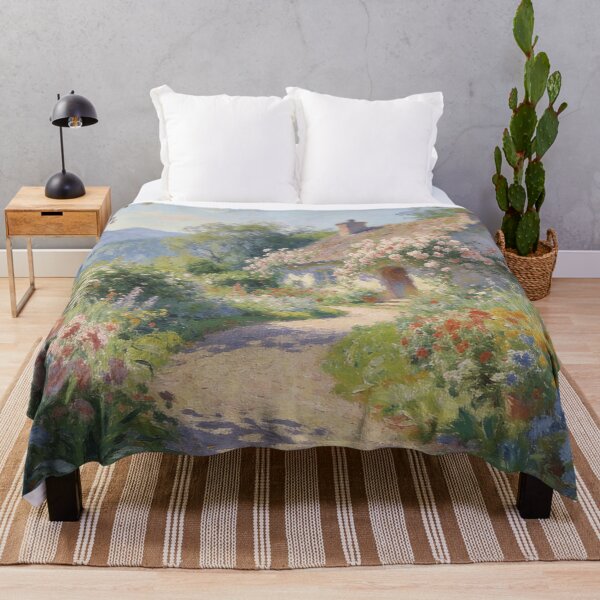 Item preview, Charming Cottage in Bloom, Soft Impressionist Nature Scene Decor designed and sold by BlareBlare.