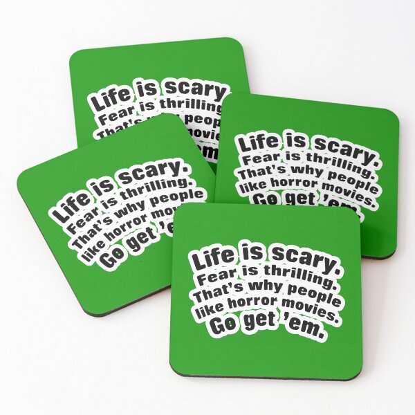 Item preview, Life is scary fear is thrilling, green background designed and sold by mntimg.