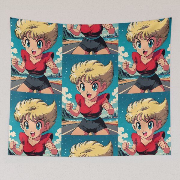 Item preview, Retro 80s Anime Girl Running Vintage Anime Aesthetic designed and sold by Radnime.