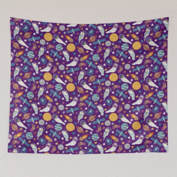 Item preview, Purple Birds In Space Cockatoo Rainbow Lorikeet Gallah Kookaburra  designed and sold by Lozzie Eliza Designs.