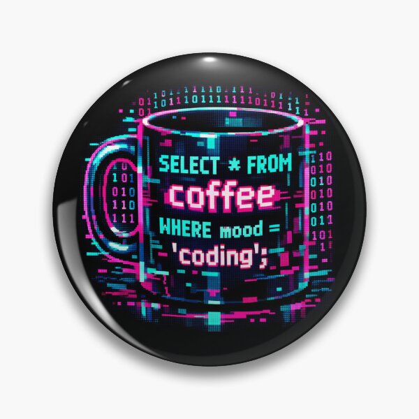 Item preview, Retro Pixel Coffee Coding SQL Programmer Vaporwave Design designed and sold by KitzArt.