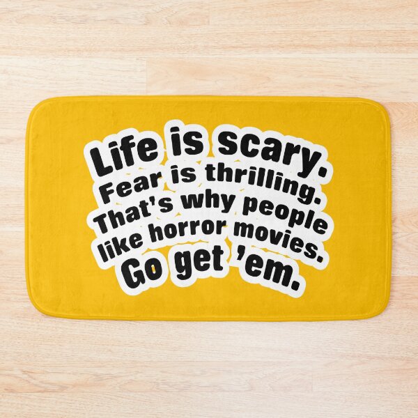 Item preview, Life is scary fear is thrilling, orange background designed and sold by mntimg.