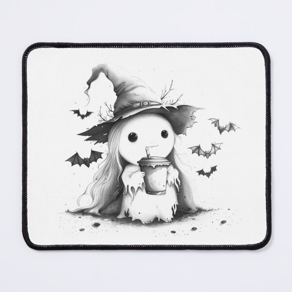 Item preview, Spooky Cute Ghost Witch with Bats – Kawaii Halloween Potion designed and sold by inkoutninja.