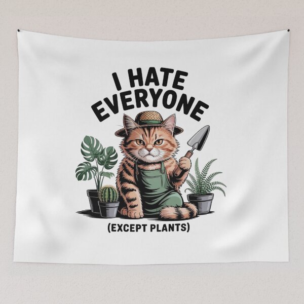 Item preview, Sarcastic Plant Mom Cat - I Hate Everyone Except Plants Introvert designed and sold by Mr-wow.