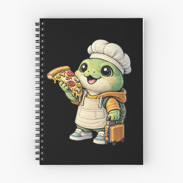 Item preview, Cute Chibi Turtle Pizza Lover – Kawaii Turtle Chef With Pizza Embroidered Patch Style designed and sold by ColorSplash123.
