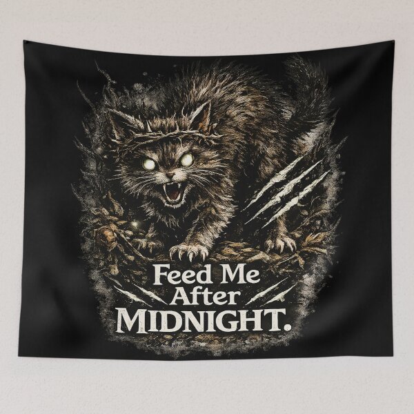 Item preview, Chat Noir Féroce Après Minuit – Feed Me After Midnight designed and sold by Astralia.
