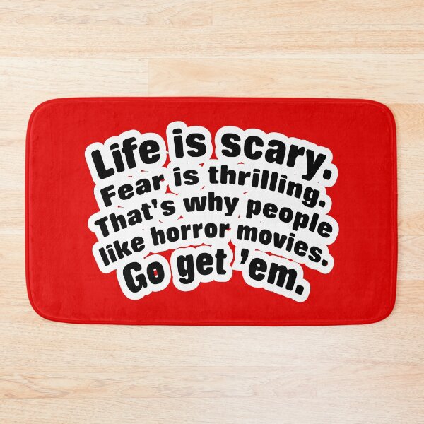 Item preview, Life is scary fear is thrilling, red background designed and sold by mntimg.
