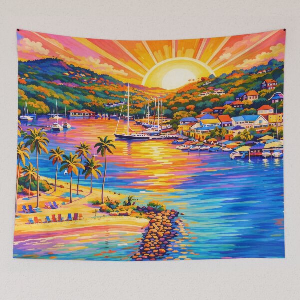 Item preview, Sunrise Over St Lucia Marigot Bay designed and sold by scicilysimonee.