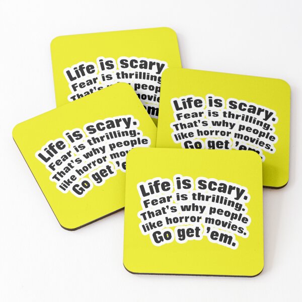 Item preview, Life is scary fear is thrilling, yellow background designed and sold by mntimg.