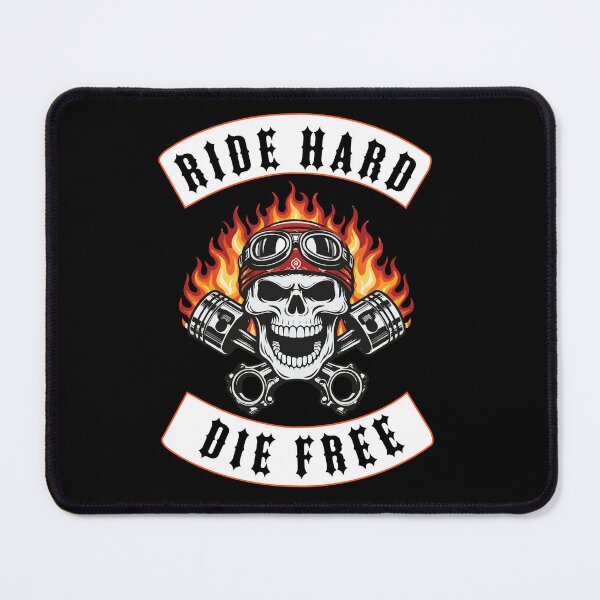 Item preview, Ride Hard Die Free Biker Skull Motorcycle Design designed and sold by Freki & Geri.
