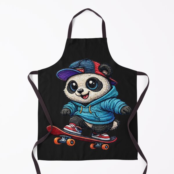 Item preview, Cute Chibi Panda Skateboarding – Kawaii Skater Panda Streetwear Embroidered Patch Style designed and sold by ColorSplash123.