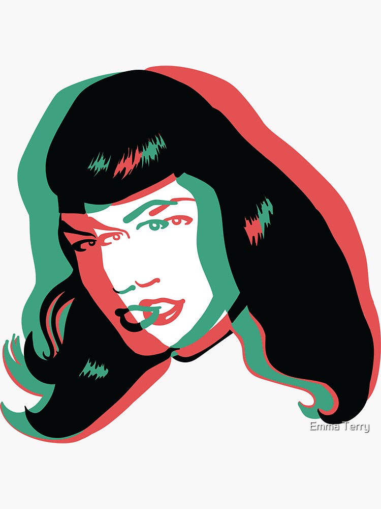 “3D Bettie Page " Sticker by emmaterry | Redbubble