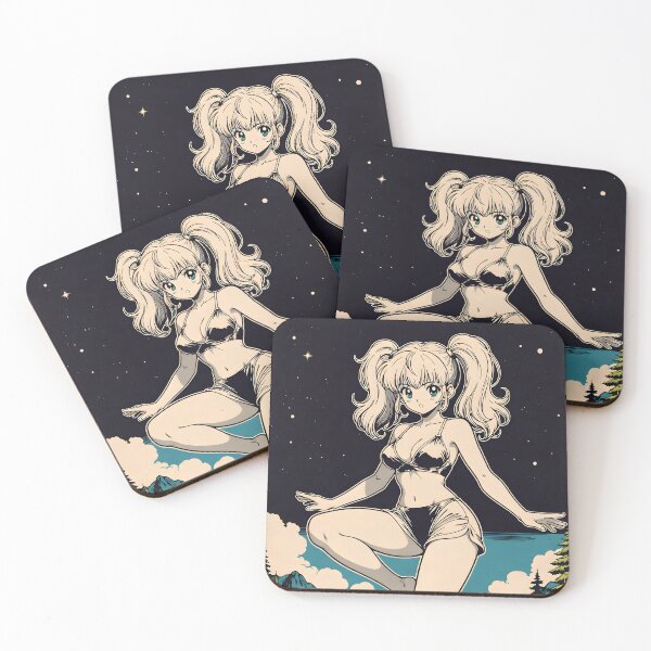 Item preview, Retro 80s Anime Girl Beach Night Vintage Anime Aesthetic designed and sold by Radnime.