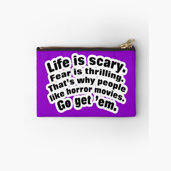 Item preview, Life is scary fear is thrilling, purple background designed and sold by mntimg.